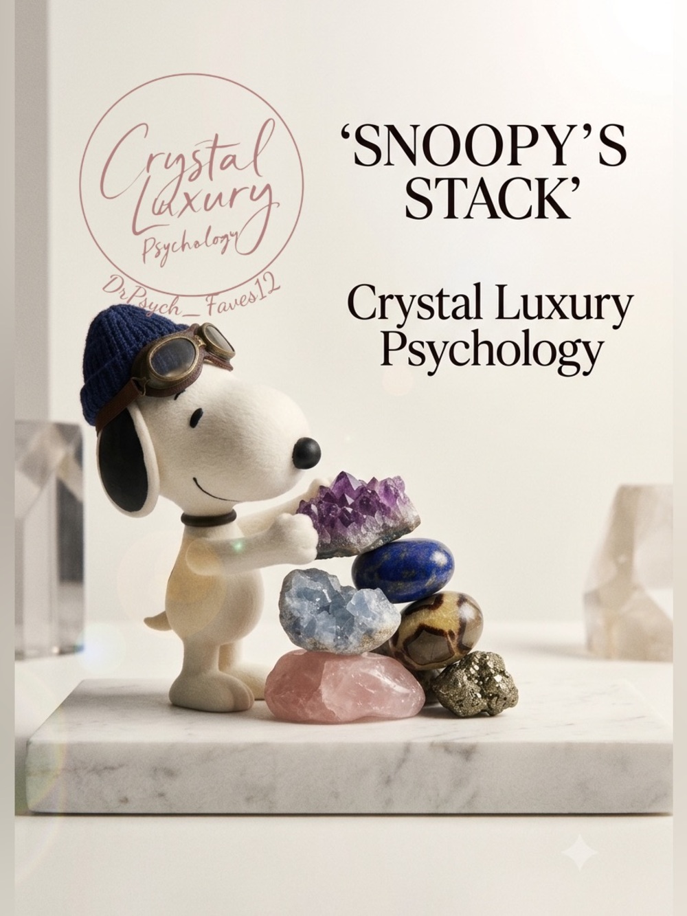 Snoopy Self Care Stack - DrPsych_Faves12! Charge & Cleanse Crystal Kit! 🌹🌹🤍